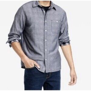 Goodfellow & Co Men’s Button-Up Shirt Dark Gray Double Weave Large NWT